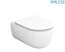 Подвесной унитаз Milady 36х53 см, быстросьемное, микролифт, цвет белый матовый, безободковый, с сиденьем, Olympia MILSET11 Olympia