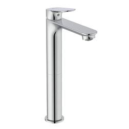 Высокий смеситель на столешницу Ceralife O 29,4 см, click-clack, неповоротный излив, с донным клапаном, холодный старт, Ideal Standard BE013AA Ideal Standard