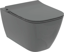 Подвесной унитаз I.life B 36х54,5 см, микролифт, быстросъемное, серый цвет, безободковый, с сиденьем, Ideal Standard T533058 Ideal Standard