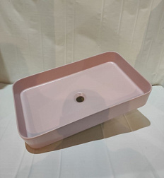 Накладная раковина Blade 65х40х11,5 см, санфарфор, розовый матовый, White Ceramic W0517PK White Ceramic