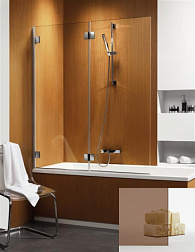 Шторка для ванны Carena PND I 130х150 см, петли слева, стекло коричневое, цветная, гармошка, Radaway 202201-108L Radaway