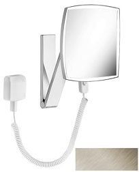 Настенное косметическое зеркало для ванной iLook_move square, управление через кабель, 1 цвет, никель, с подсветкой, Keuco 17613059001 Keuco