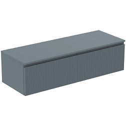 Модуль под раковину Finesse 140,2х50,5х37,8 см, 2 ящика (расположены рядом), со столешницей, пепельно-голубой матовый, Ideal Standard E3432UQ Ideal Standard