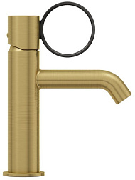 Смеситель для умывальника Vivienne Signature матовый, ручка черная, неповоротный излив, латунь, без донного клапана, Jacob Delafon E38682-LB2-2MB Jacob Delafon