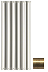 Отопительный дизайн-радиатор Эстет 54х120 см, 12 секций, состаренная латунь, двухрядный глухой, Сунержа 051-0302-1212 Сунержа