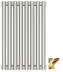 Отопительный дизайн-радиатор Эстет 36х50 см, 8 секций, золото, двухрядный глухой, Сунержа 03-0302-5008 Сунержа