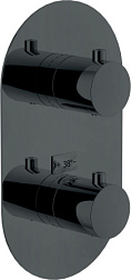 Лицевая часть встраиваемого смесителя Live термостатический, глянцевый, 3 функции, чёрный цвет, Nobili WE00102/TFLP Nobili