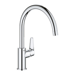 Смеситель для кухни BauCurve минимальное давление 1,0 бар, поворотный излив, Grohe 31536001 Grohe