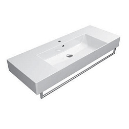 Подвесная раковина Kube-x 120х47х13 см, санфарфор, с отв. под смеситель, GSI 9452F126 GSI