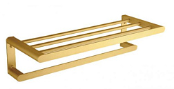 Полка для полотенец Capri 60 см, с полотенцедержателем, золото, Nofer 16223.G Nofer