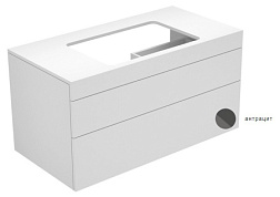 Модуль под раковину Edition 400 105х53,5х54,6 см, корпус белый, фас антрацит, для раковины 60см, система push-to-open, Keuco 31572700000 Keuco