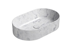 Накладная раковина AltaCeramica 60х37х13 см, белый мрамор, овальная, санфарфор, GSI AC30535 GSI