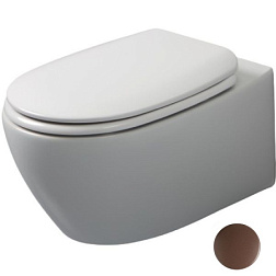 Подвесной унитаз Basic 36х50 см, кофейный матовый, безободковый, без сиденья, White Ceramic W0203CF White Ceramic