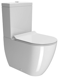 Унитаз-компакт Pura 36х63 см, универсальный выпуск, боковая и нижняя подводка, безободковый, без сиденья, тихий смыв, GSI 8691BS11+8806F11 GSI