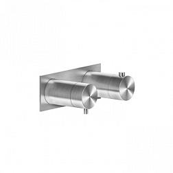 Лицевая часть встраиваемого смесителя Shower316 термостат, матовый, 3 функции, стальной цвет, Gessi 54036-239 Gessi