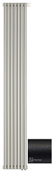 Отопительный дизайн-радиатор Эстет 31,5х180 см, 7 секций, темный титан муар, двухрядный глухой, Сунержа 15-0312-1807 Сунержа