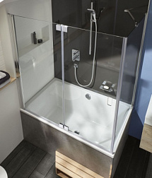 Фронтальная панель для ванны Capsule 120 см, серый блестящий, для установки в угол, реверсивный, Jacob Delafon E6D128-GA Jacob Delafon