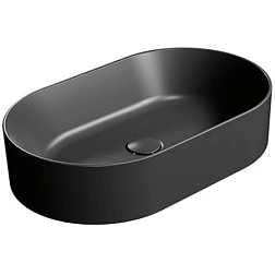 Накладная раковина Kube-x 60х37х13 см, санфарфор, черный матовый, GSI 9458PVC26 GSI