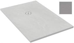 Поддон Singulier 140х80х3 см, серый шелк, матовый, антискользящее покрытие, прямоугольный, Neoroc, Jacob Delafon E67015-MGZ Jacob Delafon