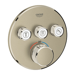 Лицевая часть встраиваемого смесителя Grohtherm SmartControl матовый, термостат, 3 функции, никель, Grohe 29121EN0 Grohe