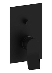 Встраиваемый в стену смеситель без излива Tilt матовый, девиатор кнопка, 2 функции, чёрный цвет, Paffoni TI015NO/M Paffoni