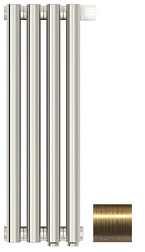 Отопительный дизайн-радиатор Эстет 18х50 см, 4 секции, состаренная латунь, двухрядный коаксиальный, Сунержа 051-0322-5004 Сунержа