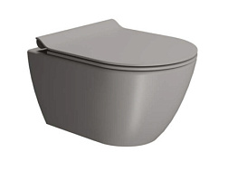 Подвесной унитаз Color-elements 36х50 см, swirlflush, tortora matt, dualglaze, без крепежа в комплекте, безободковый, без сиденья, GSI 881605 GSI