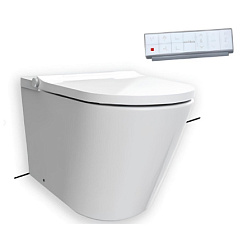 Приставной электронный унитаз H-SMART 37х59,5 см, безободковый, функция биде, с сиденьем, Hatria Y9D401 Hatria