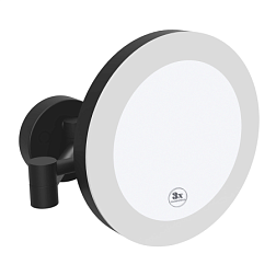 Настенное косметическое зеркало для ванной Dark круглое, d20см, без кромки, цвет черный, с подсветкой, Bemeta 116101770 Bemeta