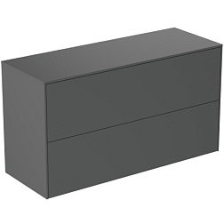 Тумба для ванной Conca 2 ящика, антрацит матовый, подвесной монтаж 100х37,3х55 см, Ideal Standard T4329Y2 Ideal Standard