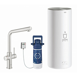 Кухонный смеситель для фильтра Red Duo суперсталь, с фильтром и бойлером, Grohe 30325DC1 Grohe