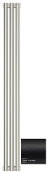 Отопительный дизайн-радиатор Эстет 13,5х120 см, 3 секции, темный титан муар, однорядный глухой, Сунержа 15-0301-1203 Сунержа