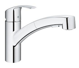 Смеситель для кухни с выдвижной лейкой Eurosmart поворотный излив, Grohe 30305000 Grohe