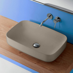 Накладная раковина Tribeca 70х43х15 см, nocciola, без отверстия под смеситель, санфарфор, Kerasan 460281 Kerasan