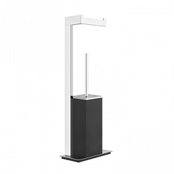 Ёршик Rettangolo с держателем бумаги, хром / черный, Gessi 20934-031 Gessi
