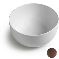 Накладная раковина Dome 44,5х44,5х24 см, кофейный, санфарфор, коричневый матовый, White Ceramic W0307CF White Ceramic