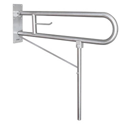 Поручень для унитаза с дополнительным креплением к полу, 850 мм, матовый, Nofer 15206.S Nofer