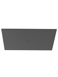 Лейка верхнего душа ASANA матовая, 2 типа струи, встраиваемая в потолок, 44 см, square, чёрный цвет, без держателя, Kludi 6942039-00 Kludi