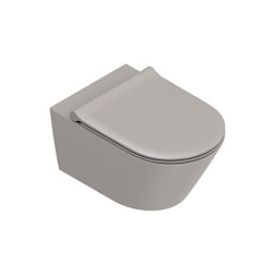 Подвесной унитаз Zero 35х55 см, покрытие Cataglaze+, Twinglaze+, цвет Tortora Satinato, безободковый, без сиденья, тихий смыв, Catalano 0111550032 Catalano