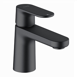 Смеситель для умывальника Louva матовый, высота до излива 7,5см, неповоротный излив, чёрный цвет, без донного клапана, Kludi 242723975 Kludi