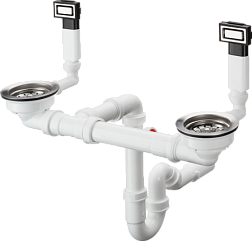 Сифон для мойки D15-10  двойной, Hansgrohe 43922800 Hansgrohe