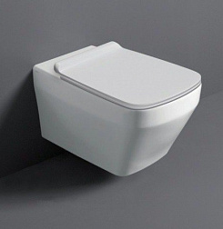 Подвесной унитаз Baden baden 36х56 см, цвет белый матовый, безободковый, без сиденья, Simas BB18bi matt Simas