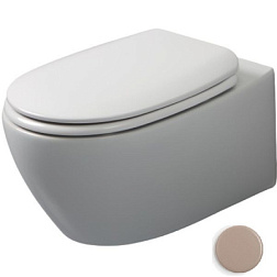 Подвесной унитаз Basic 36х50 см, фанго матовый, безободковый, без сиденья, White Ceramic W0203FG White Ceramic