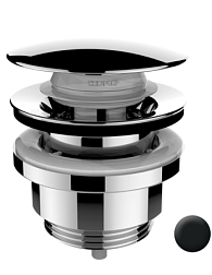 Сливной набор для раковины Apice матовый, чёрный цвет, с переливом, Bossini Z000301.073 Bossini
