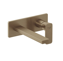 Внешняя часть встраиваемого смесителя для раковины Renon брашированная, длина излива 21см, бронза, Kludi 42244N175 Kludi