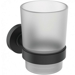 Настенный стакан Iom матовый, цвет черный, с держателем, Ideal Standard A9120XG Ideal Standard