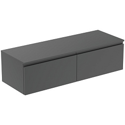 Модуль под раковину Finesse 140,2х50,5х37,8 см, 2 ящика (расположены рядом), со столешницей, антрацит матовый (лак), Ideal Standard E3432Y2 Ideal Standard