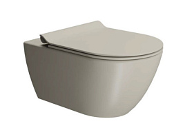 Подвесной унитаз Color-elements 36х55 см, creta matt, swirlflush, dualglaze, без крепежа в комплекте, безободковый, без сиденья, GSI 881508 GSI