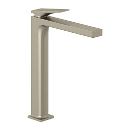 Высокий смеситель на столешницу Decus 24 см, брашированный, неповоротный излив, никель, без донного клапана, Kludi 54298N575 Kludi