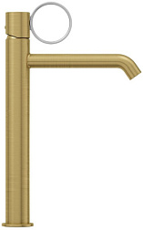 Высокий смеситель на столешницу Vivienne Signature 23,4 см, матовый, ручка хром, неповоротный излив, латунь, без донного клапана, Jacob Delafon E38683-LB1-2MB Jacob Delafon
